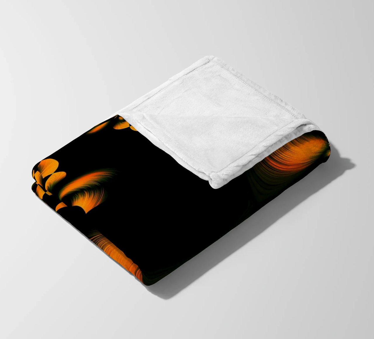 Abstract dynamic pattern, fractal movements orange fleece blanket by Something for you