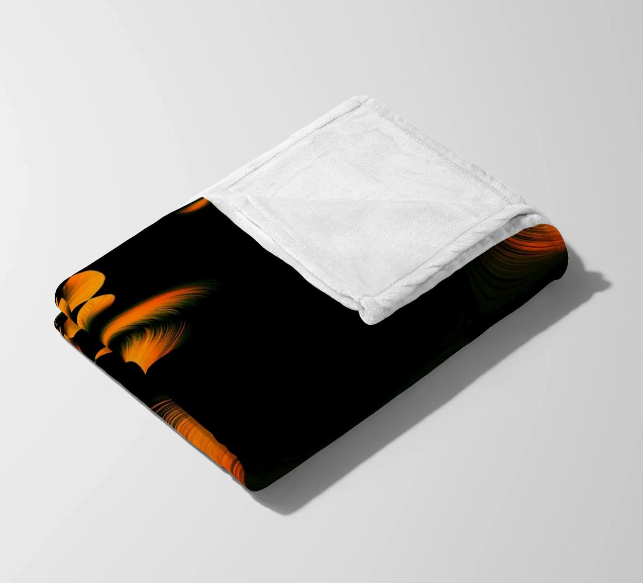 Abstract dynamic pattern, fractal movements orange fleece blanket by Something for you
