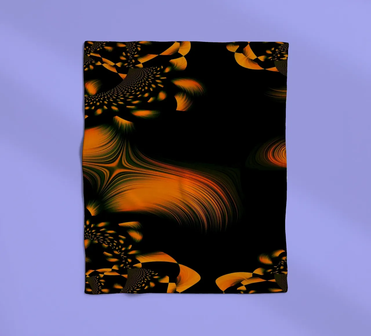 Motif dynamique abstrait, mouvements fractals Orange plaid polaire de Something for you