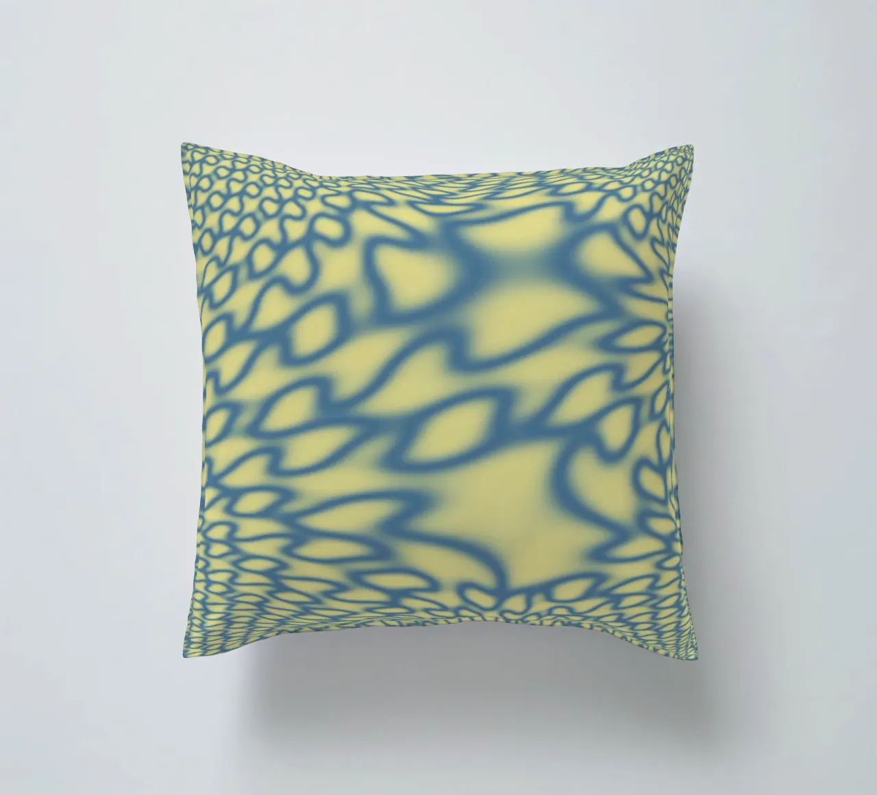 Dynamic circles and fractals in blue decorative cushion by Something for you