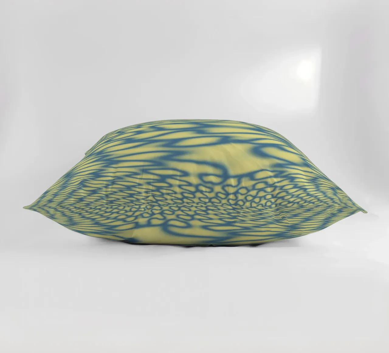 Dynamic circles and fractals in blue decorative cushion by Something for you