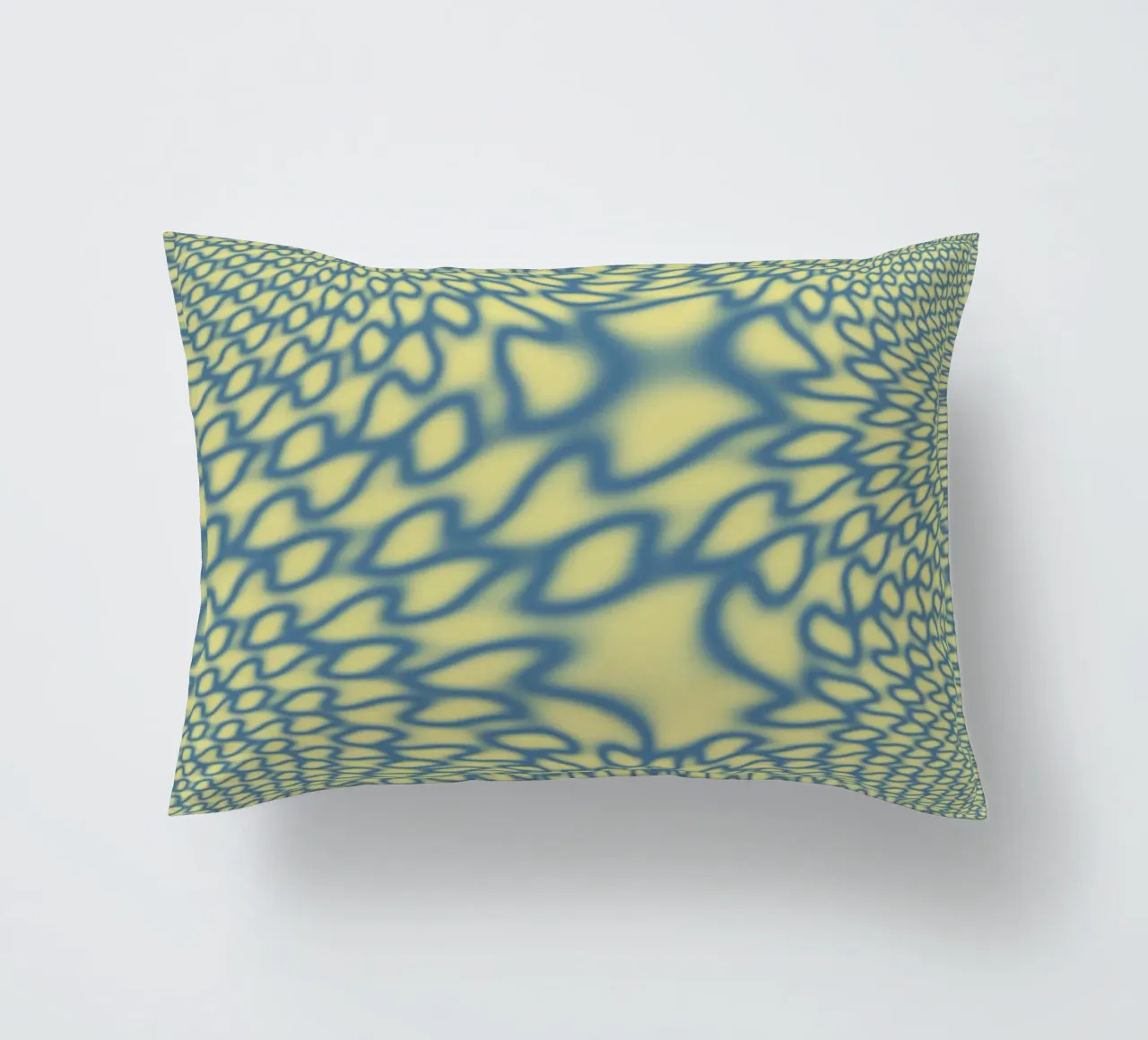 Dynamic circles and fractals in blue decorative cushion by Something for you