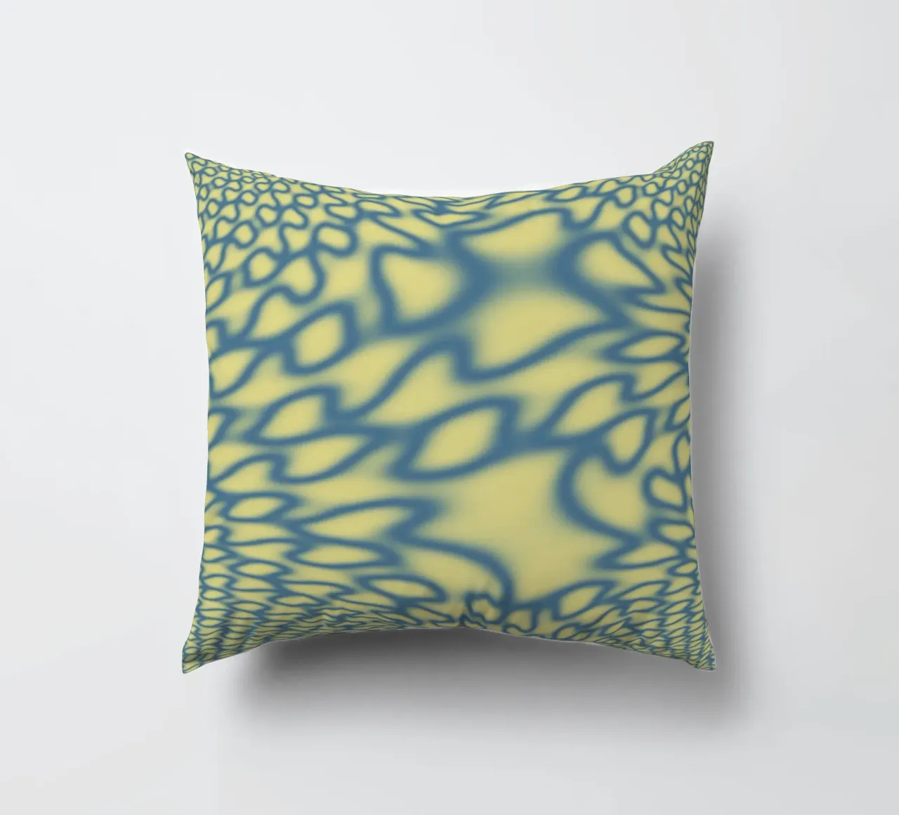 Dynamic circles and fractals in blue decorative cushion by Something for you