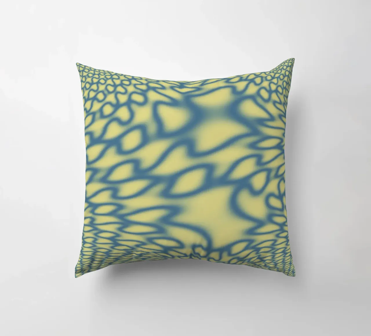 Dynamic circles and fractals in blue decorative cushion by Something for you