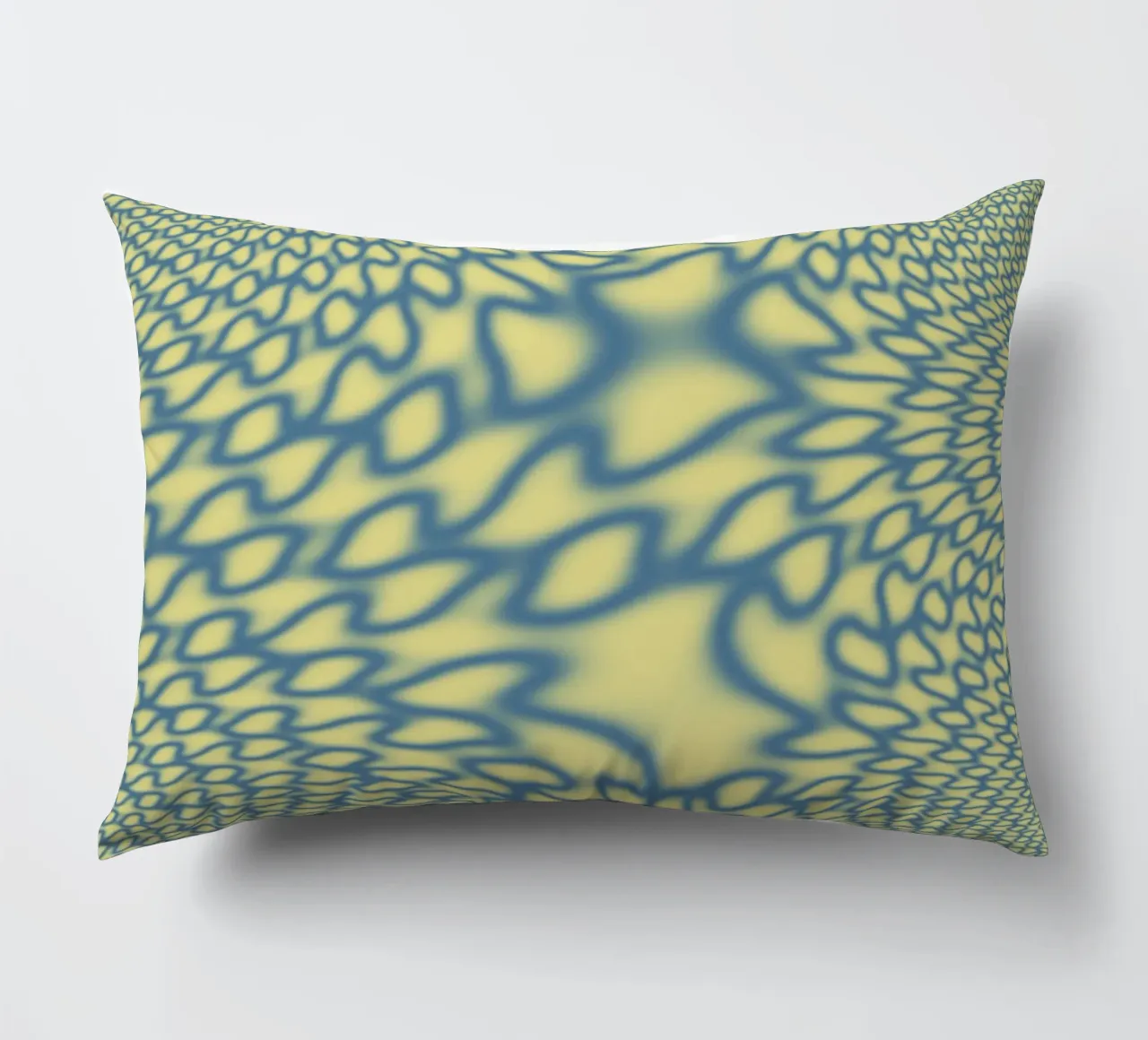 Dynamic circles and fractals in blue decorative cushion by Something for you