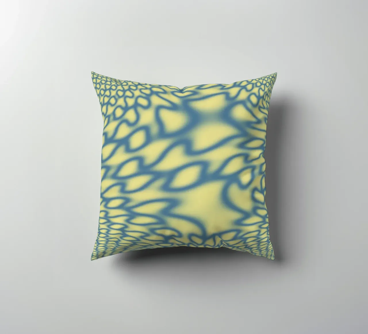 Dynamic circles and fractals in blue decorative cushion by Something for you