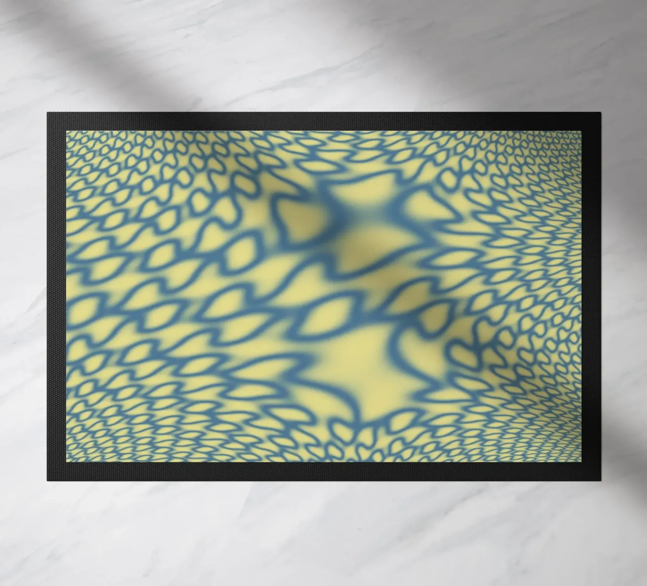 Dynamische Kreise und Fraktale in Blau Fußmatte von Something for you