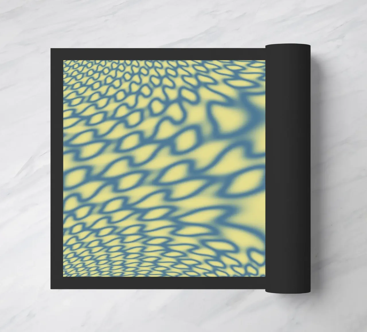 Dynamische Kreise und Fraktale in Blau Fußmatte von Something for you