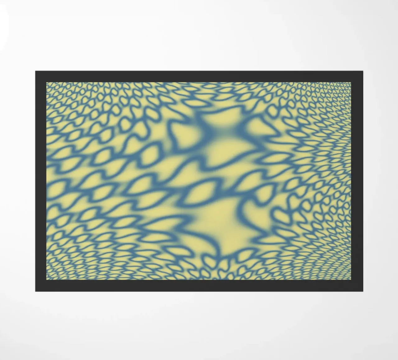 Dynamische Kreise und Fraktale in Blau Fußmatte von Something for you