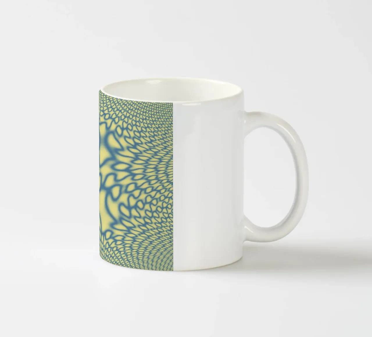 Dynamische cirkels en fractals in blauw keramische mok van Something for you