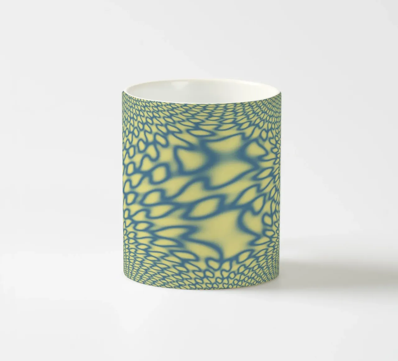 Dynamische cirkels en fractals in blauw keramische mok van Something for you
