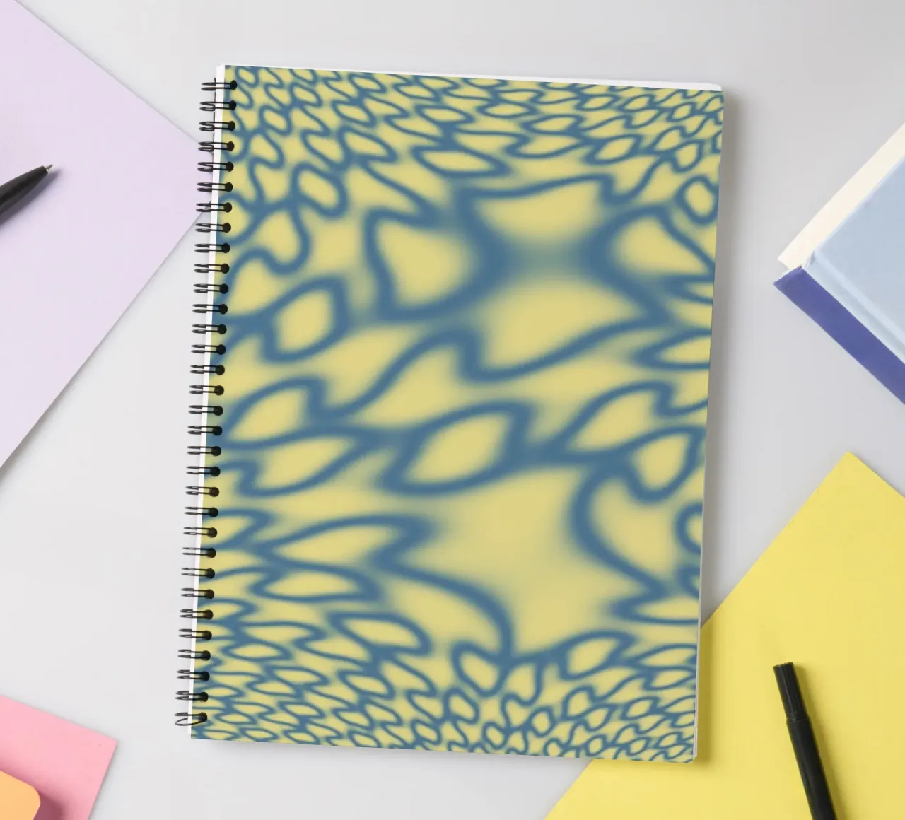 Dynamic circles and fractals in blue spiral notebook by Something for you