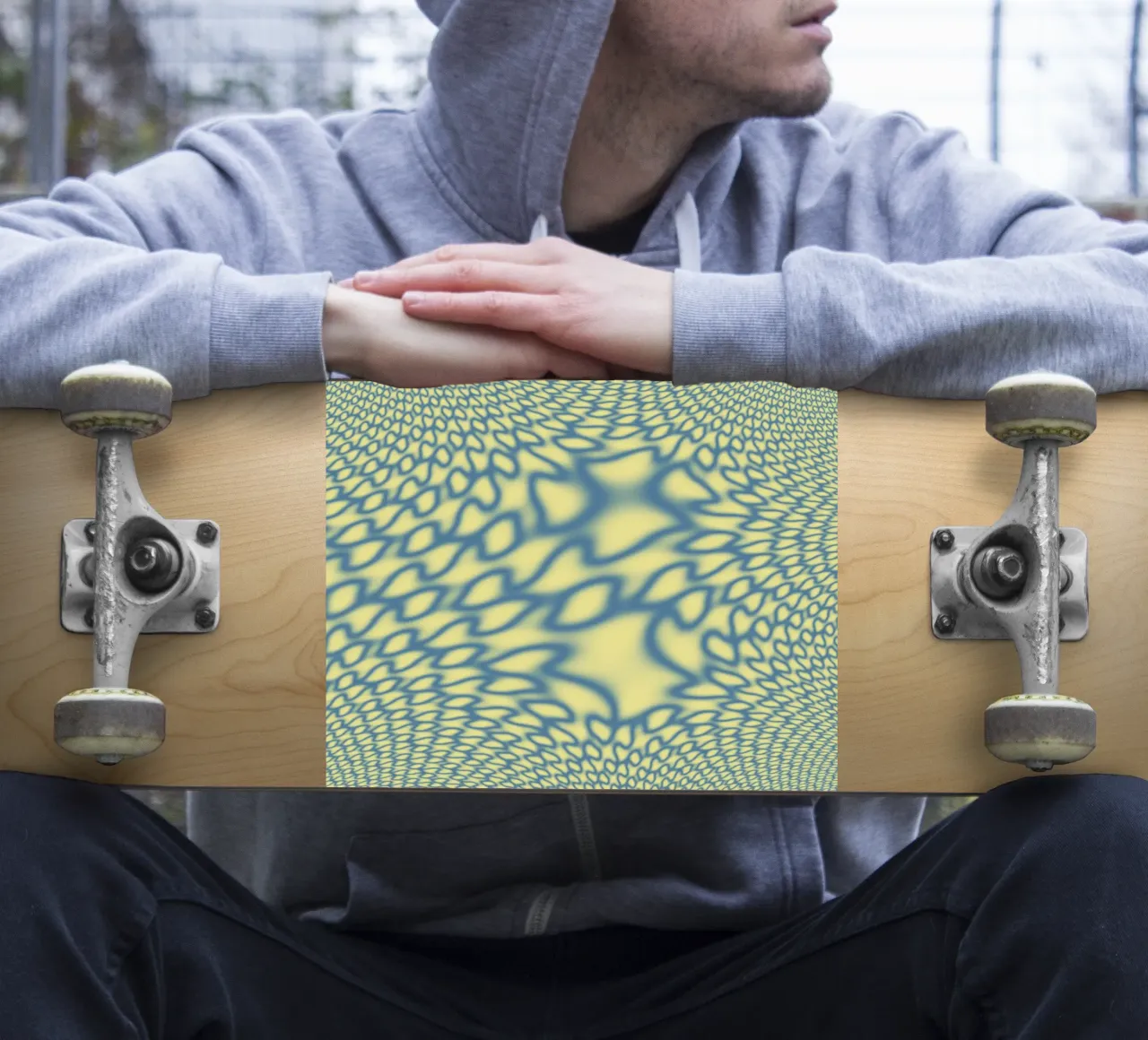 Cercles dynamiques et fractales en bleu autocollant de Something for you