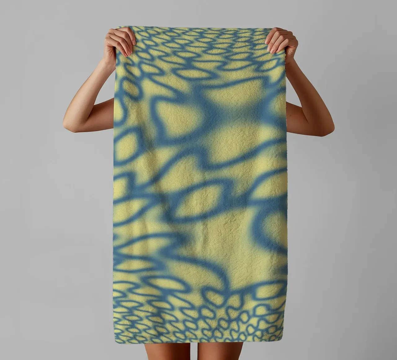 Dynamic circles and fractals in blue towel by Something for you