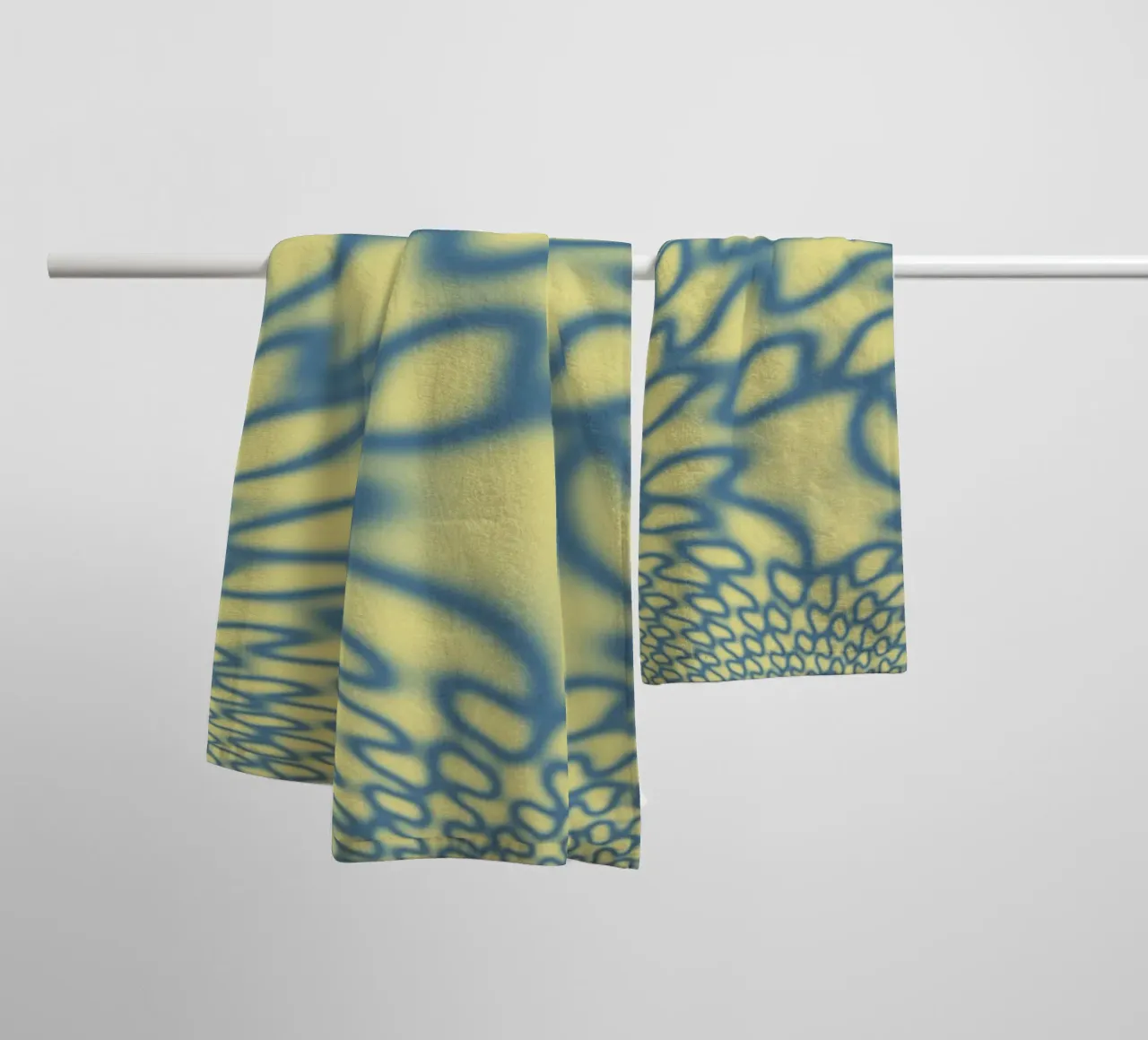 Dynamic circles and fractals in blue towel by Something for you