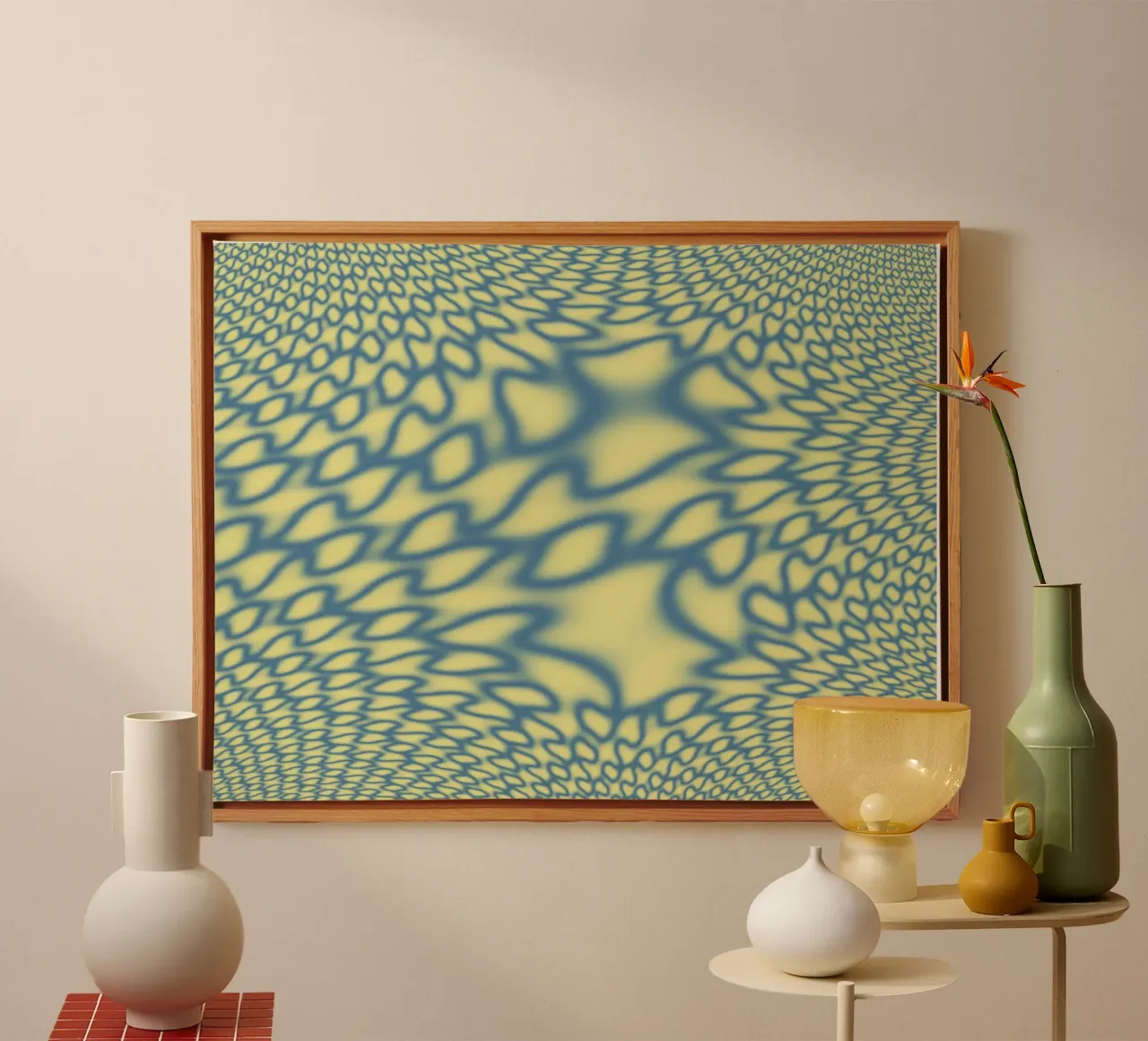 Dynamische cirkels en fractals in blauw canvas van Something for you