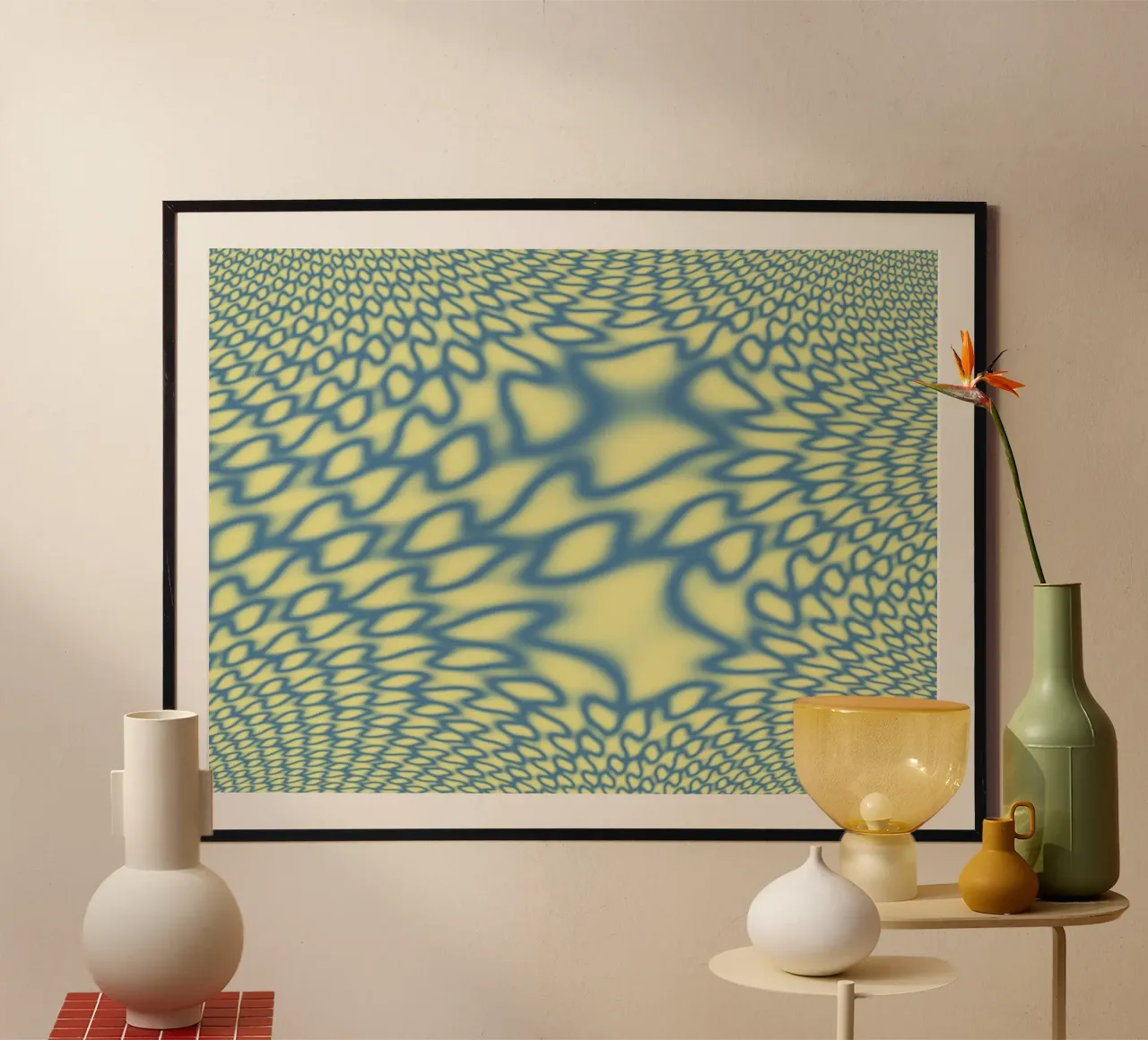 Dynamic circles and fractals in blue poster by Something for you