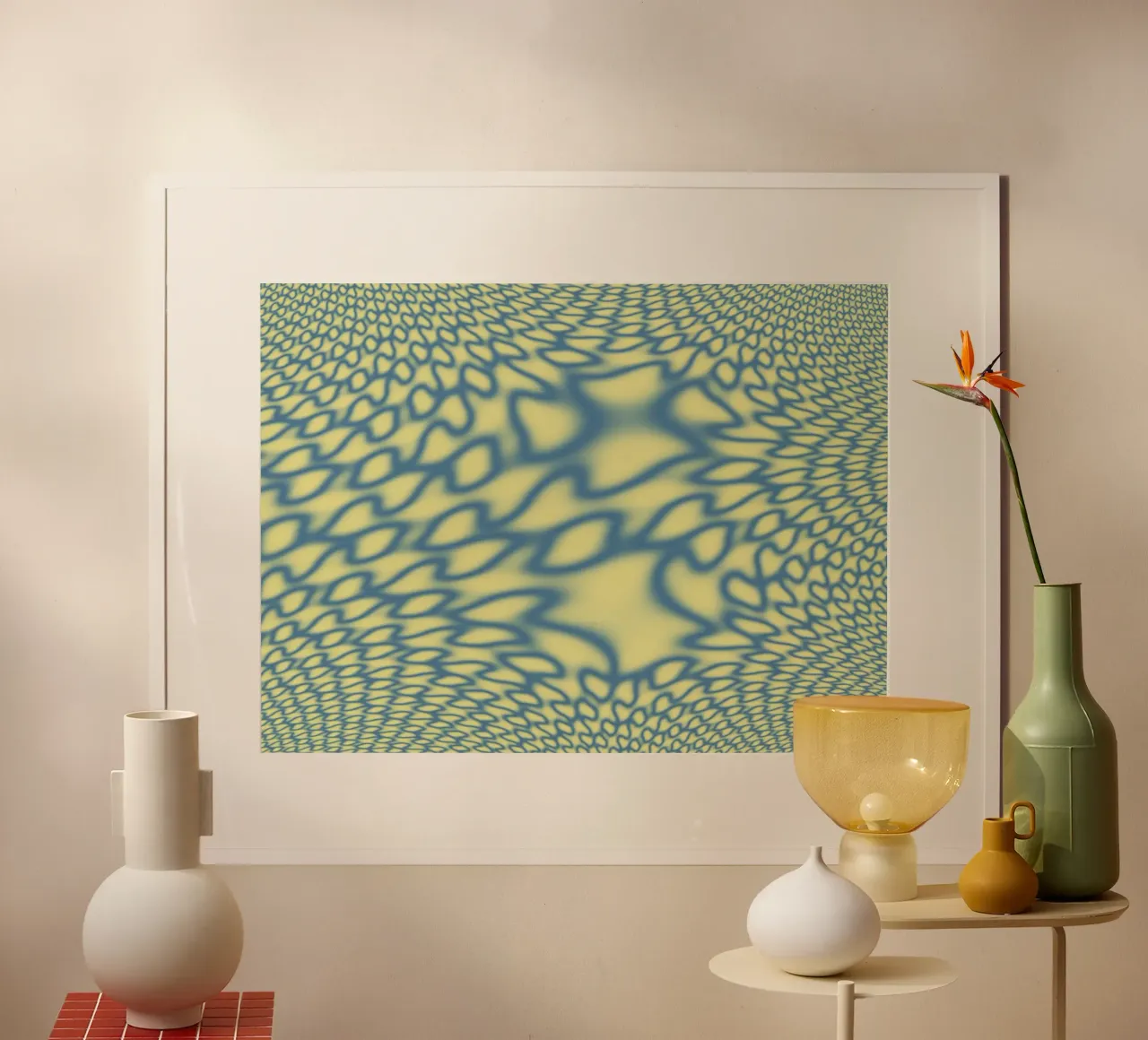 Dynamic circles and fractals in blue poster by Something for you