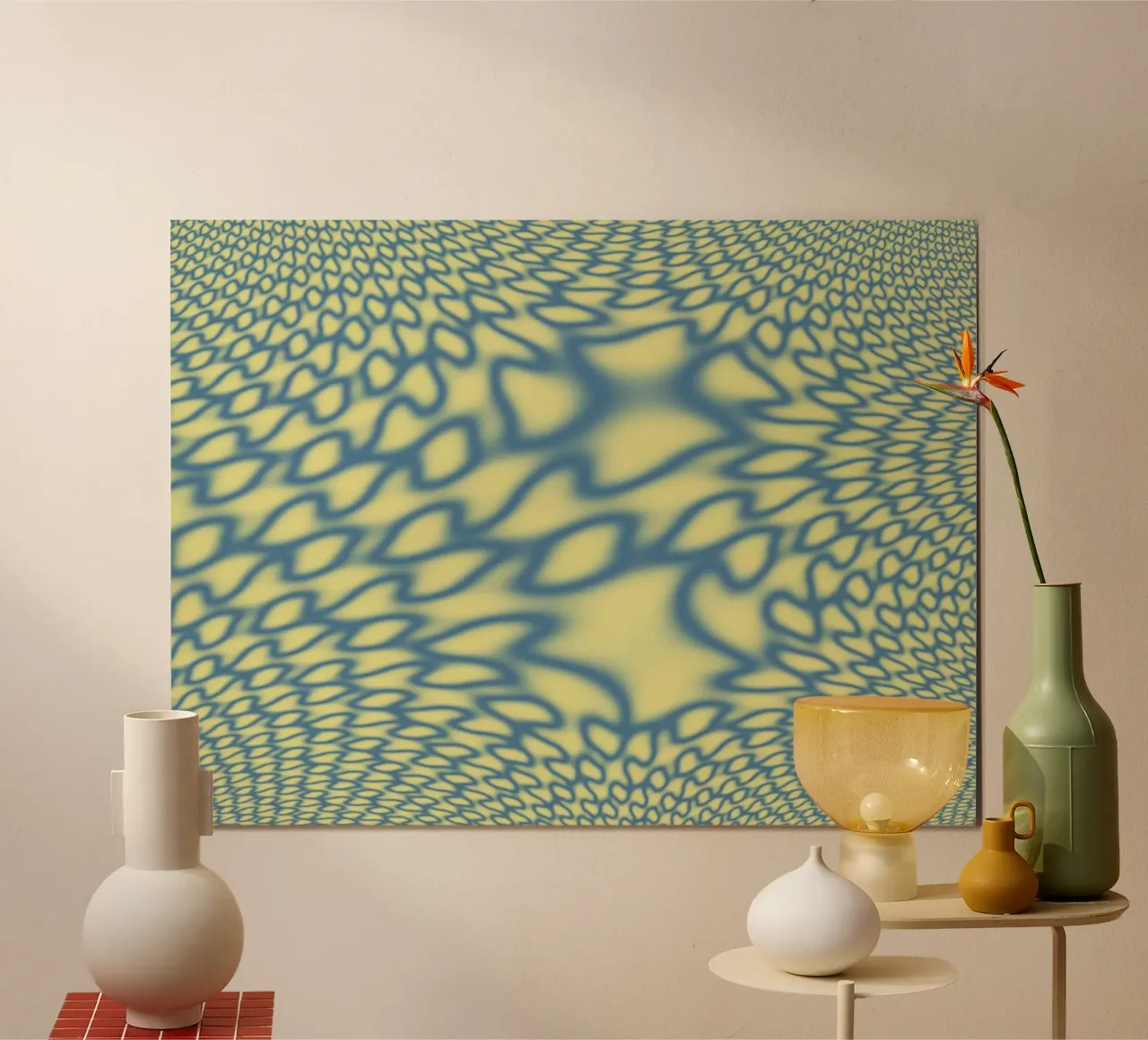 Dynamic circles and fractals in blue poster by Something for you