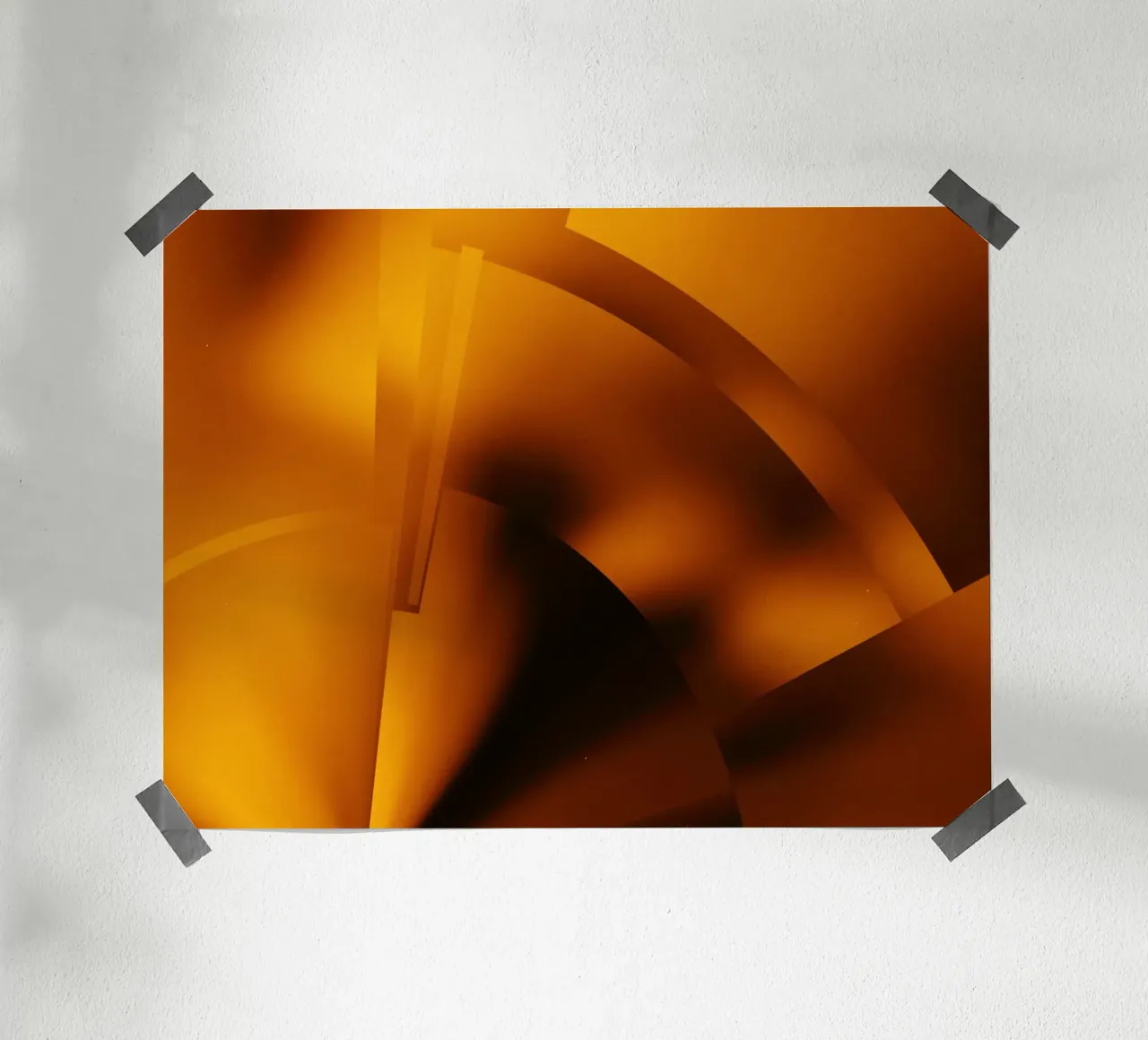 Geometric abstract patterns in orange and yellow hahnemühle by Something for you
