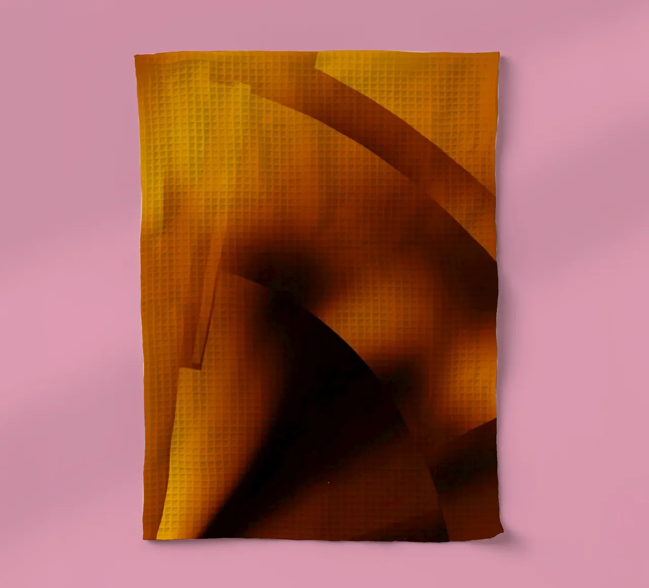 Motifs géométriques abstraits en orange et jaune torchon de Something for you