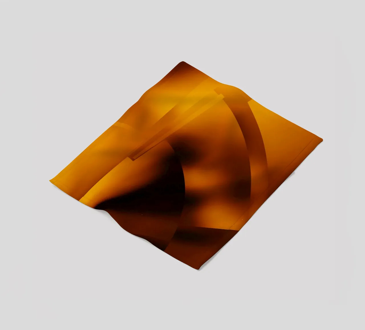 Motivi geometrici astratti in arancione e giallo coperta in pile da Something for you