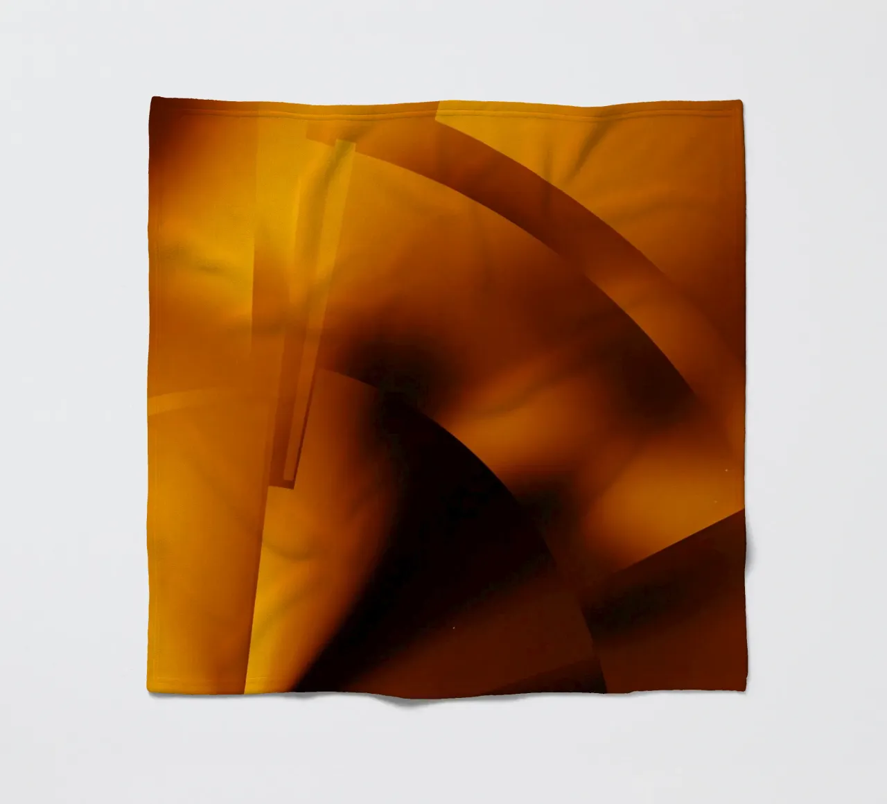 Motivi geometrici astratti in arancione e giallo coperta in pile da Something for you