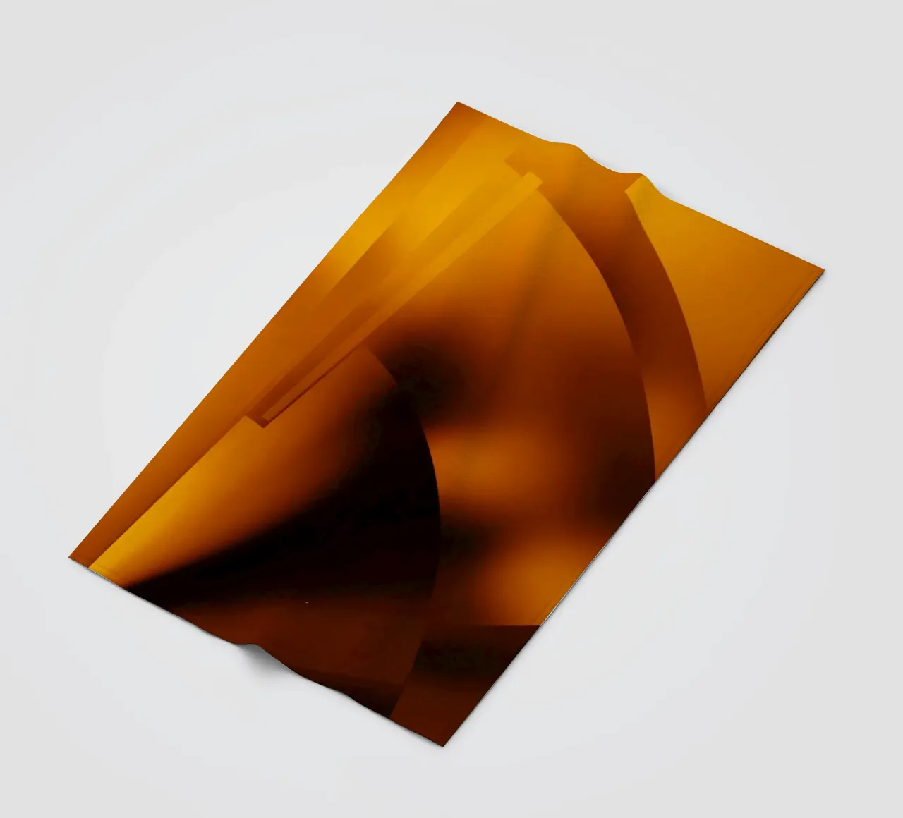 Motivi geometrici astratti in arancione e giallo coperta in pile da Something for you