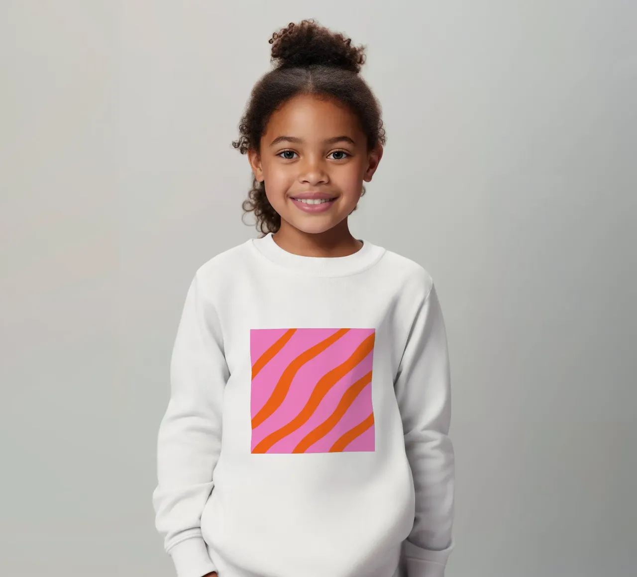 Linee astratte - arancio e rosa felpa bambino da Wackapacka
