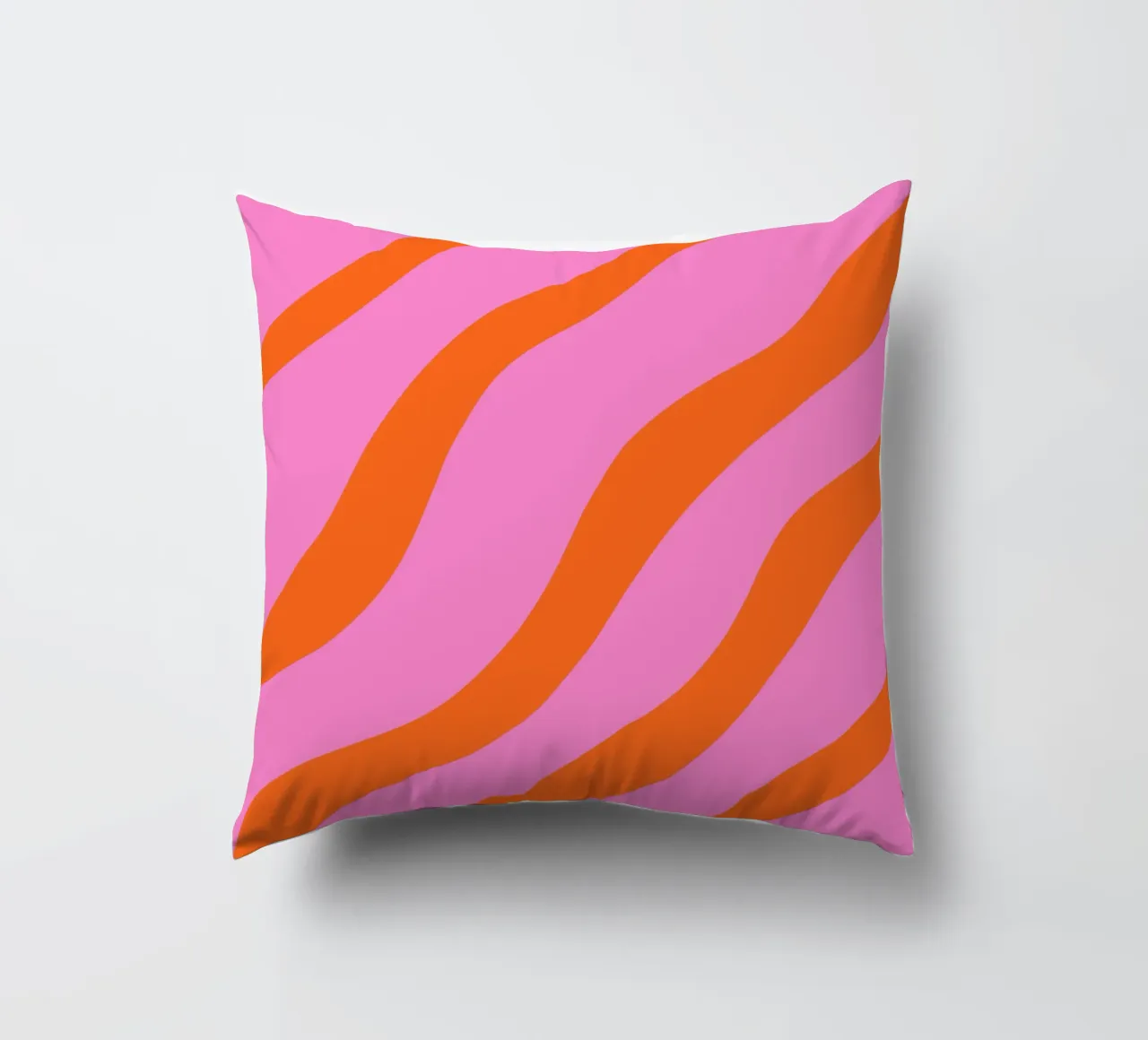 Linee astratte - arancio e rosa cuscino da Wackapacka