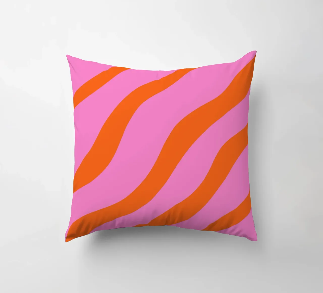 Linee astratte - arancio e rosa cuscino da Wackapacka