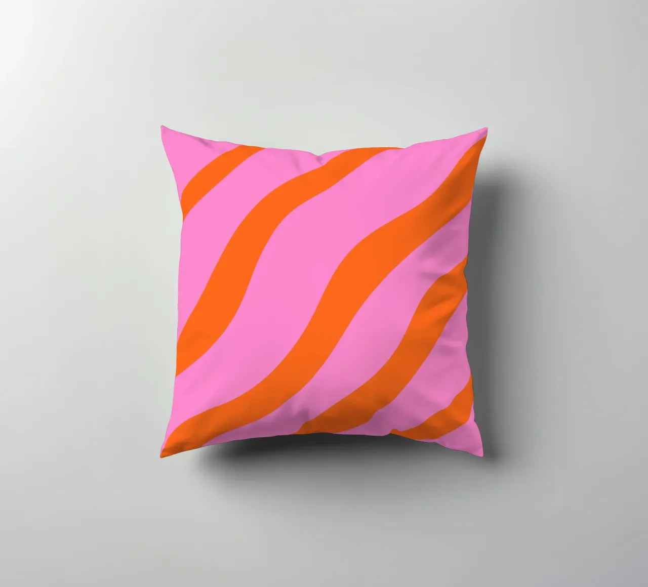 Linee astratte - arancio e rosa cuscino da Wackapacka
