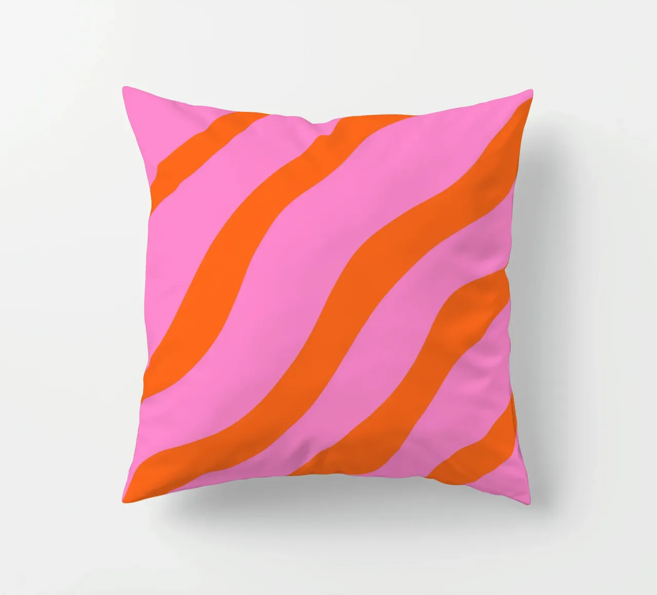 Linee astratte - arancio e rosa cuscino da Wackapacka