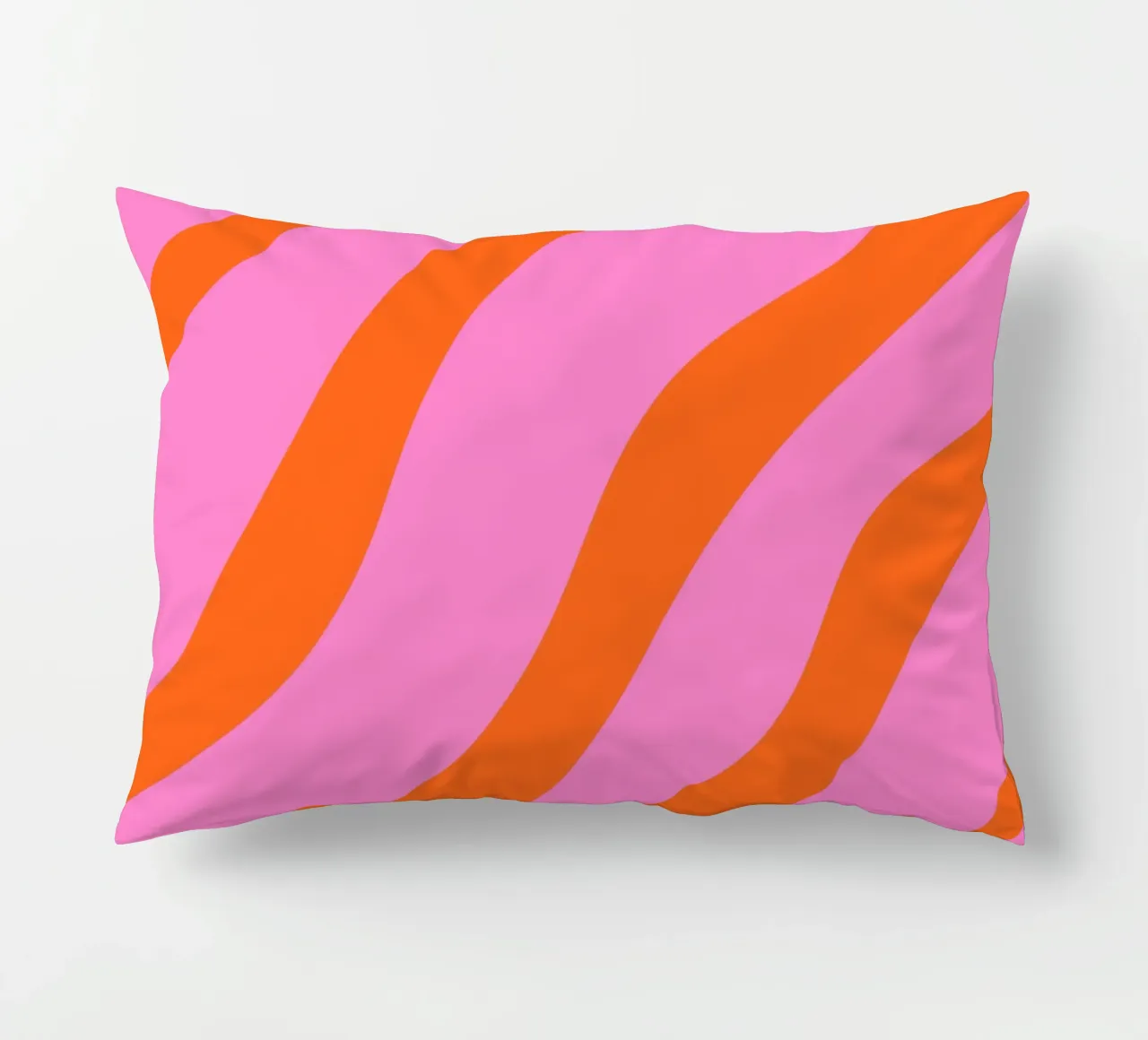 Linee astratte - arancio e rosa cuscino da Wackapacka