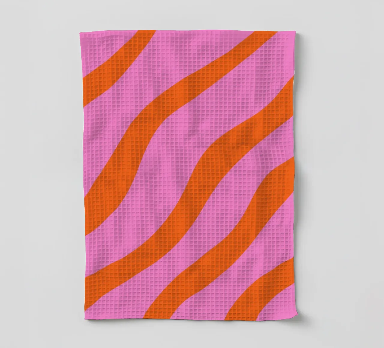 Linee astratte - arancio e rosa canovaccio da cucina da Wackapacka
