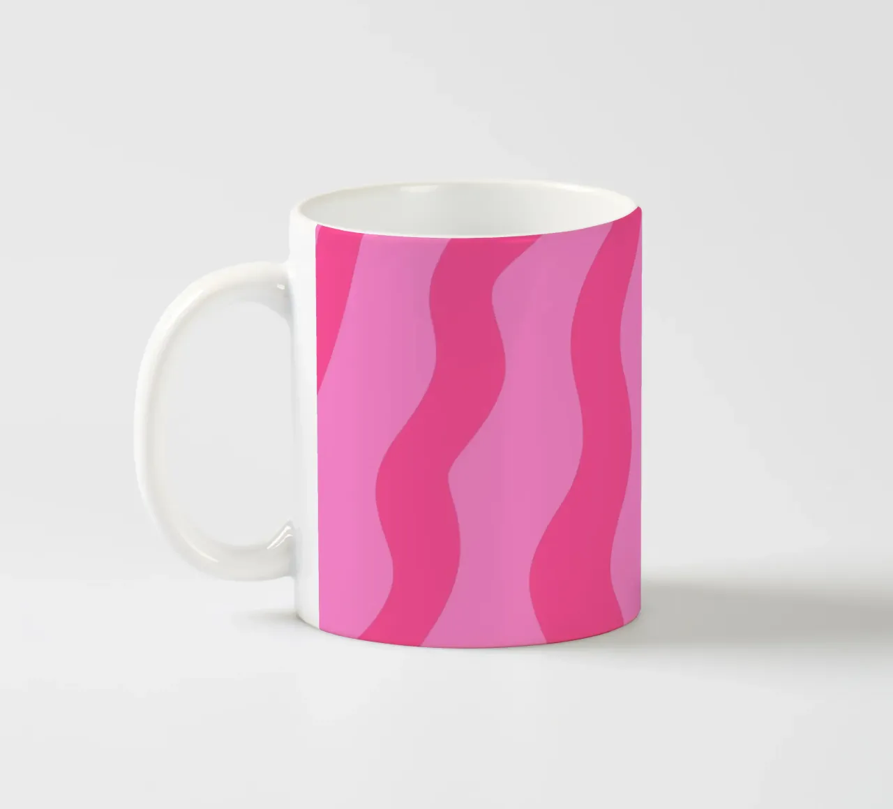 Linee astratte - rosa monocromatico tazza in ceramica da Wackapacka