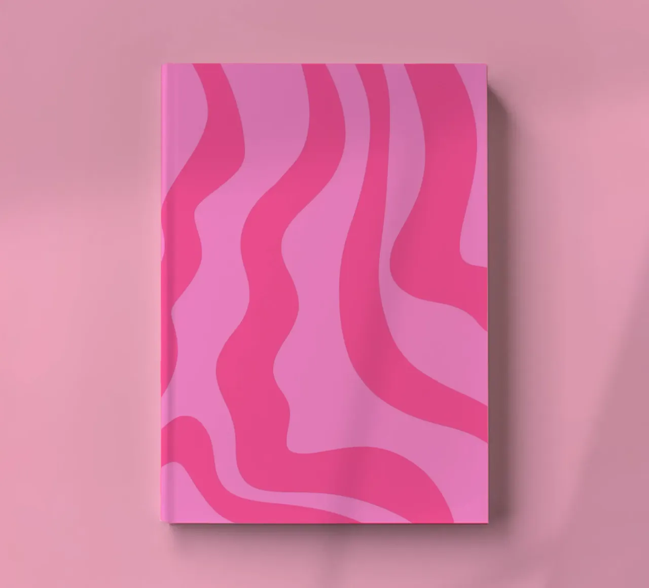 Abstract lines - monochrome pink notebook by Wackapacka