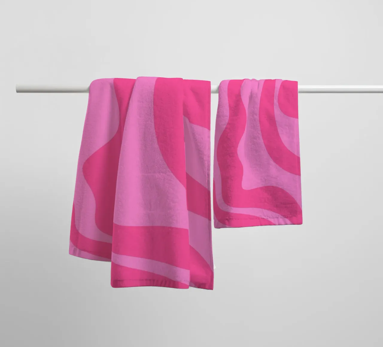 Abstract lines - monochrome pink towel by Wackapacka