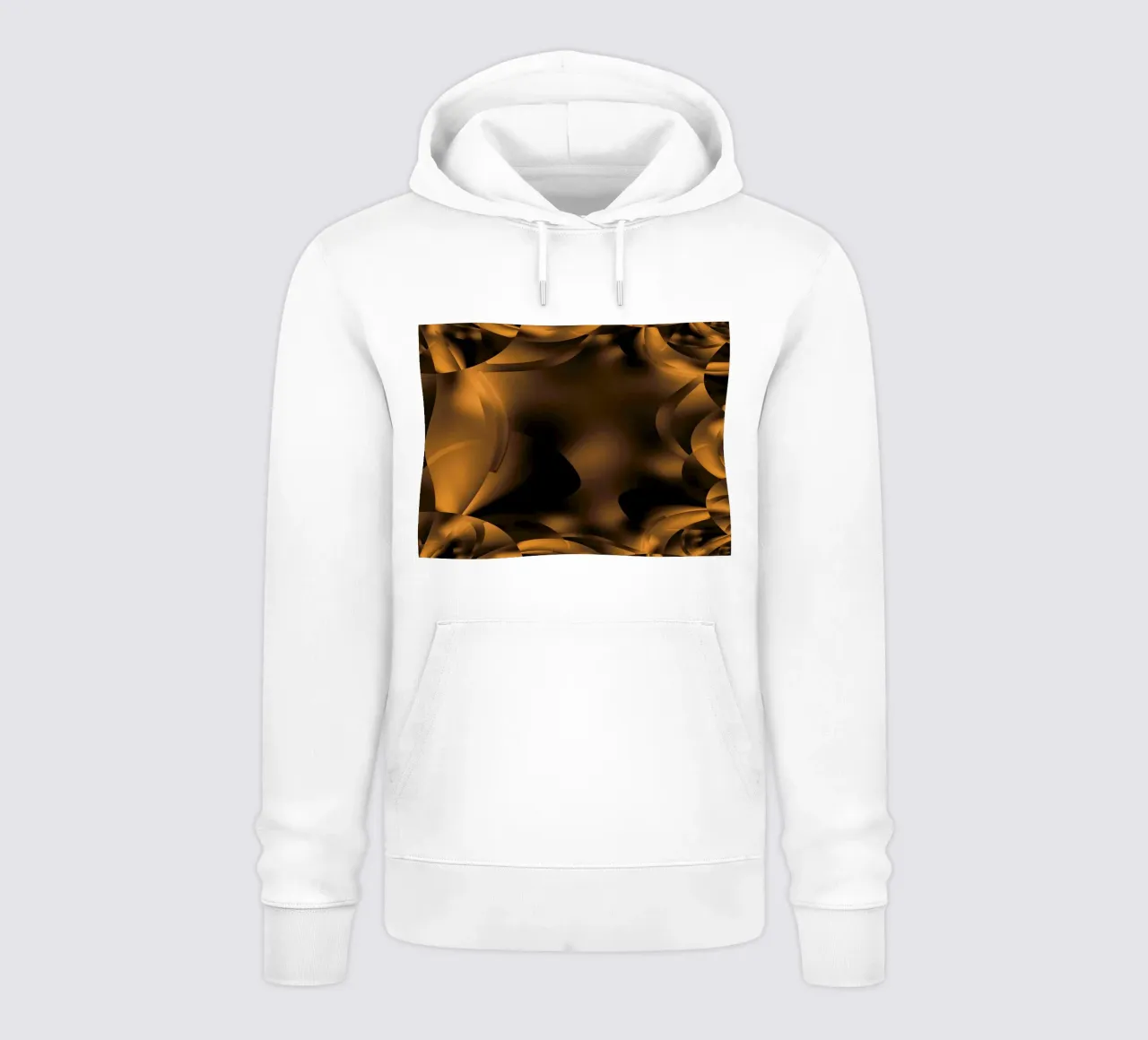 Abstract dynamic fractal patterns in brown and black hoodie by Something for you