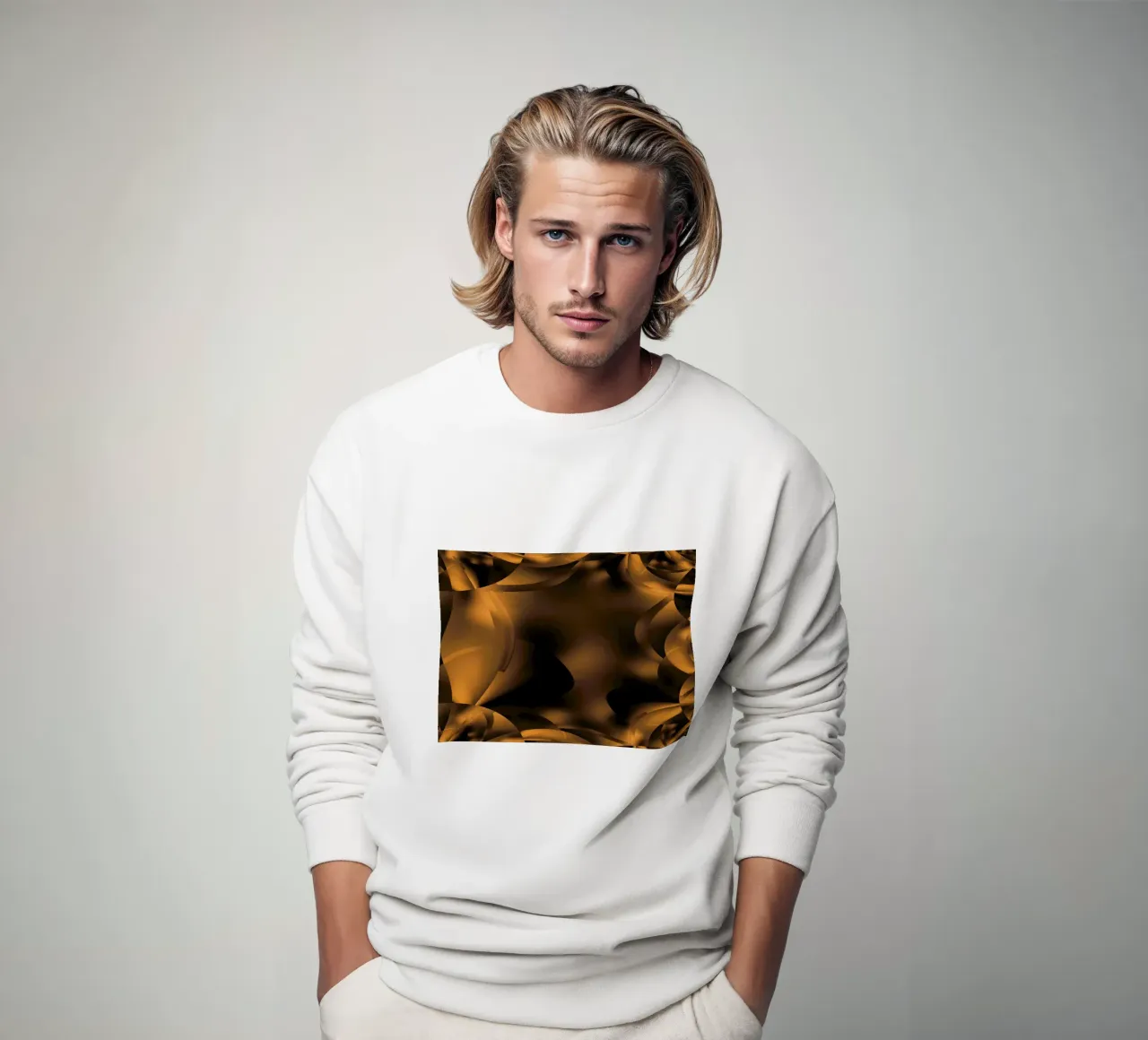 Abstracte dynamische fractale patronen in bruin en zwart sweatshirt van Something for you