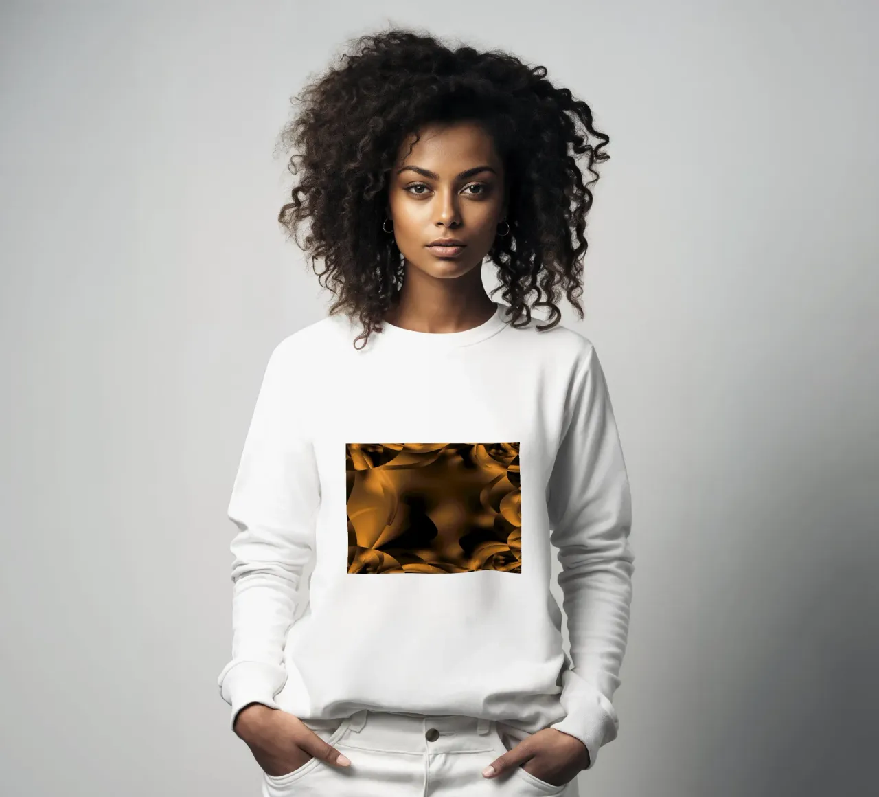 Abstracte dynamische fractale patronen in bruin en zwart sweatshirt van Something for you