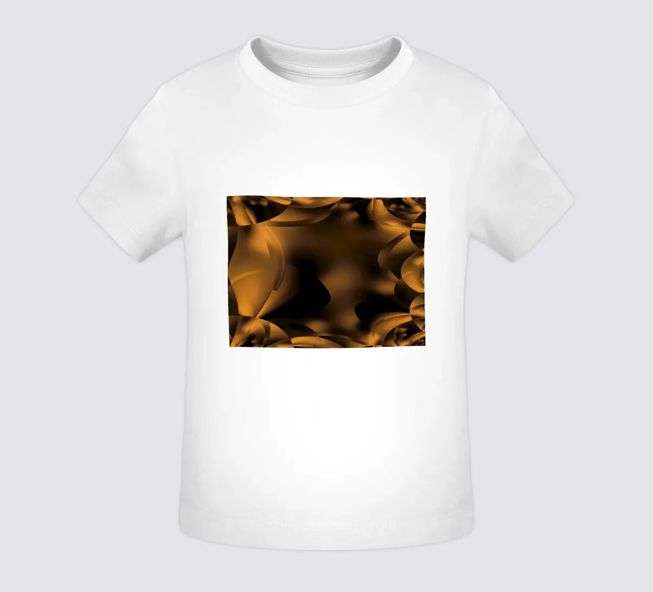 Abstract dynamic fractal patterns in brown and black baby t-shirt by Something for you