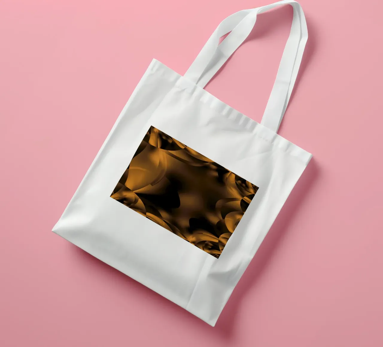 Abstract dynamic fractal patterns in brown and black tote bag by Something for you