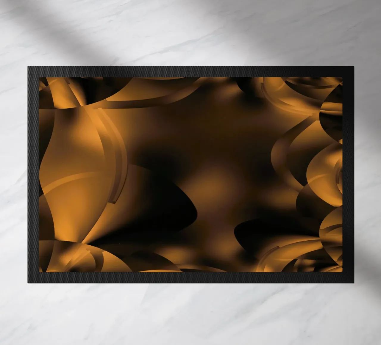 Motifs fractals dynamiques abstraits en brun et noir paillasson de Something for you