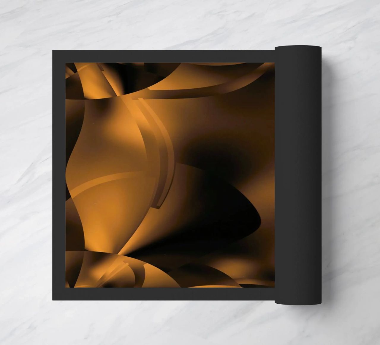 Abstract dynamic fractal patterns in brown and black doormat by Something for you