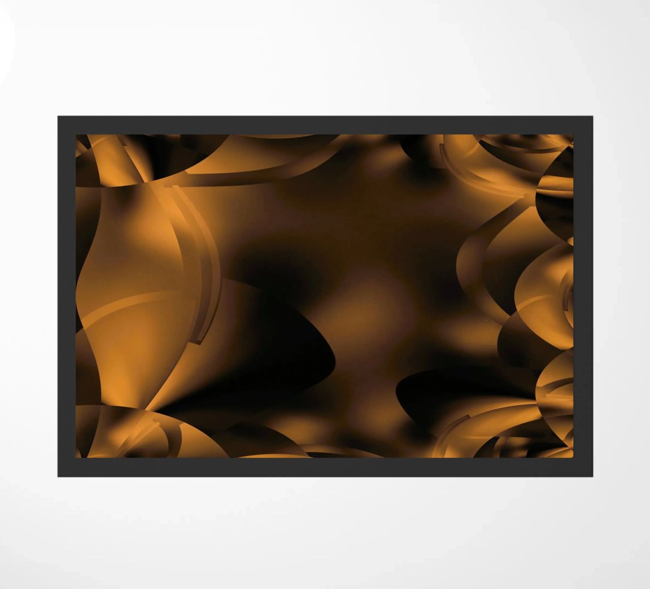 Abstract dynamic fractal patterns in brown and black doormat by Something for you