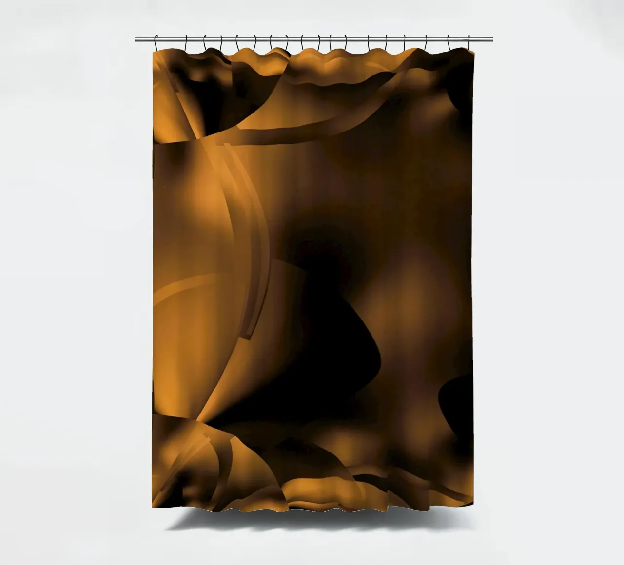 Abstrakte dynamische fraktale Muster in Braun und Schwarz Duschvorhang von Something for you