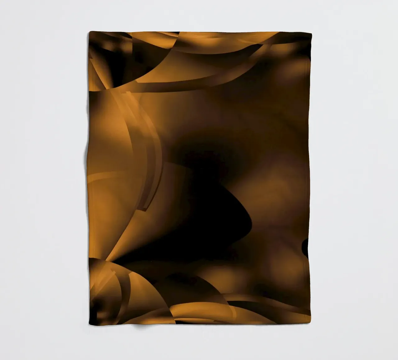 Abstract dynamic fractal patterns in brown and black fleece blanket by Something for you