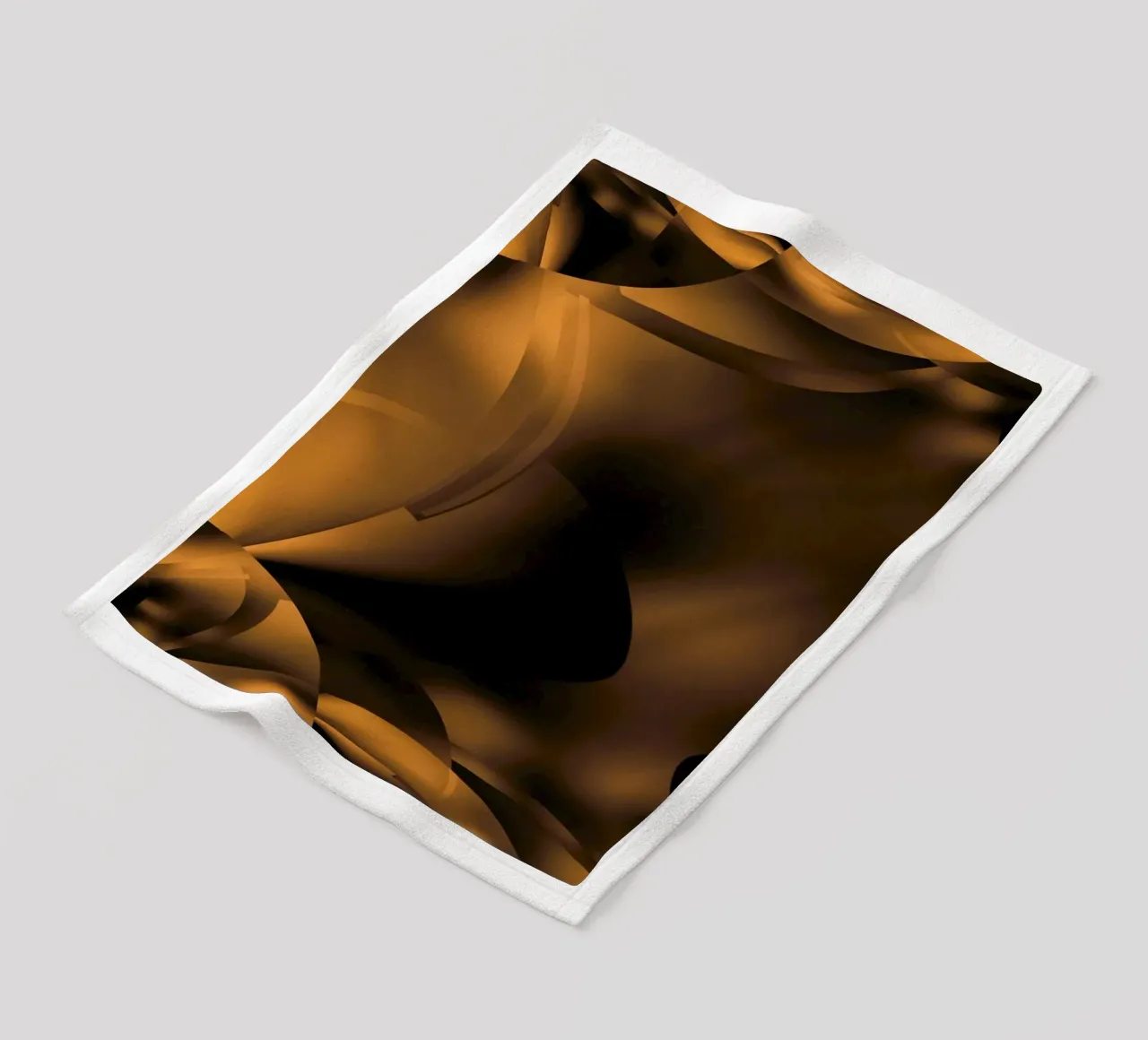 Abstract dynamic fractal patterns in brown and black fleece blanket by Something for you