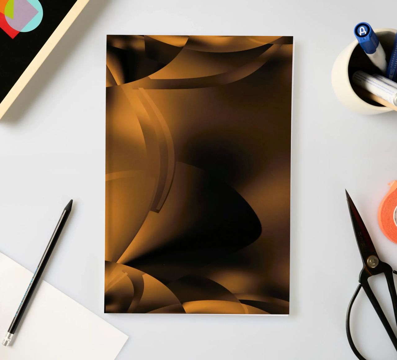 Motifs fractals dynamiques abstraits en brun et noir carnet de notes de Something for you